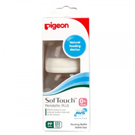 Bình Sữa Cho Bé, Bình Sữa Pigeon Cổ Rộng Nhựa PP Plus, Dung Tích 160ml - 240ml - 330ml