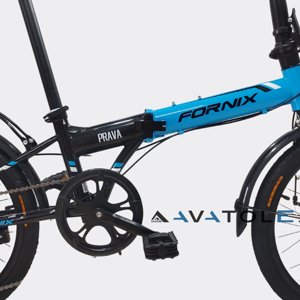 Xe đạp gấp FORNIX PRAVA NEW 2023, Khung sườn HỢP KIM THÉP cao cấp, Trọng lượng 12.5kg, Vòng bánh 20in, Màu xanh dươngđen