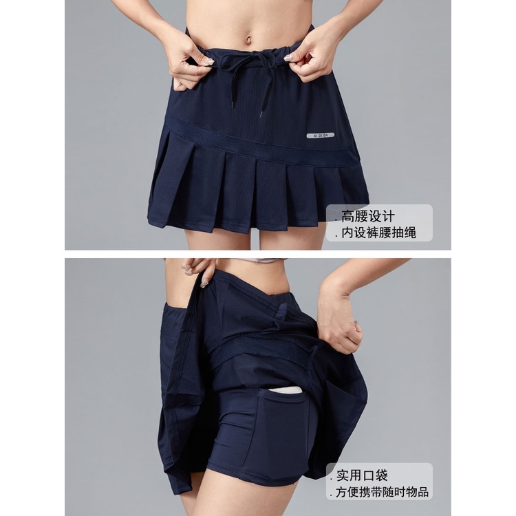 Chân Váy Xếp Li Thể Thao Nhanh Khô Thích Hợp Chạy Marathon / Cầu Lông / Tennis Thời Trang Mùa Hè