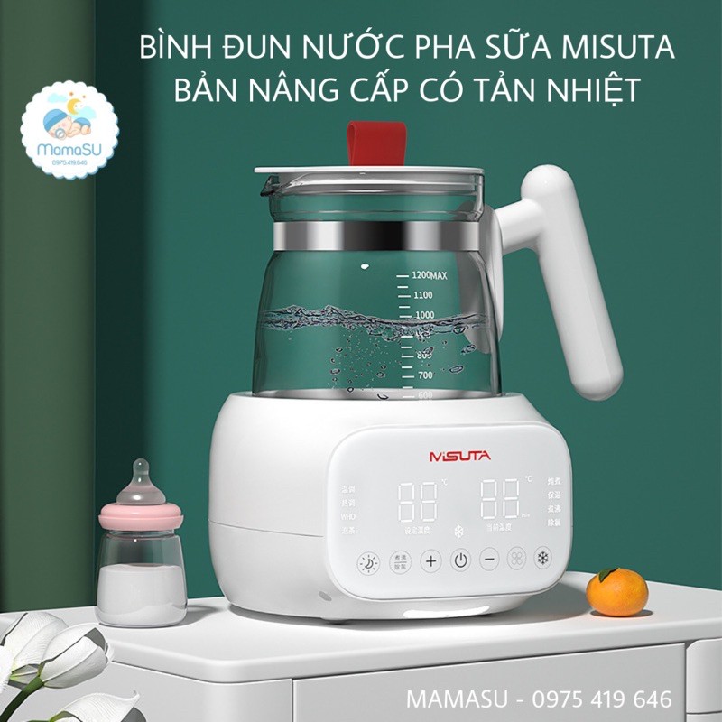 Bình đun nước pha sữa - Máy đun nước pha sữa Misuta 1,2l mẫu mới nhất