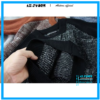 Áo len nam cổ tròn dệt len hạt gạo thân tiêu, Áo len nam cao cấp dày dặn phối màu trẻ trung cá tính - AHSTORE