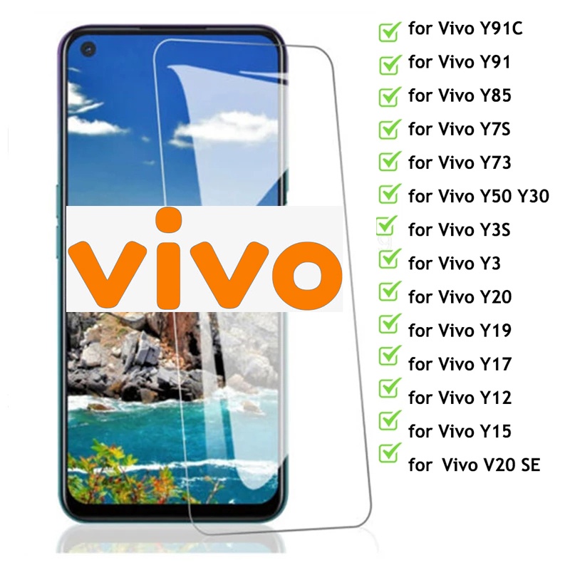 Kính cường lực độ cứng 9H 2.5D bảo vệ màn hình của Vivo Y1S Y3S Y11 Y11S Y12a Y12S Y12i Y20 Y20G Y20A Y76 Y30 Y30G Y31 Y31S Y51 Y51a Y51S Y52S Y52 Y53S Y70 Y70t Y71 Y72 Y73 Y73S 2021 4g 5g