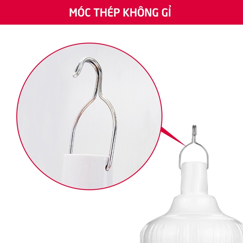 Bóng đèn LED sạc tích điện,sạc pin ánh sáng trắng, có móc treo,tiết kiệm năng lượng,công suất 20W 30W 40W 50W HL146