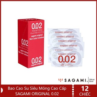 Hộp 12c bao cao su cao cấp siêu mỏng sagami original 0.02 - nhập khẩu nhật bản
