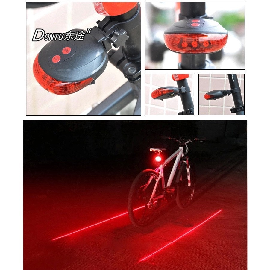 Đèn dấu hiệu LED + LAZE gắn xe đạp