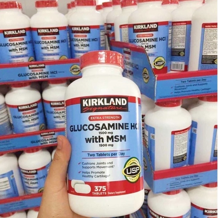 Viên uống xương khớp glucosamine kirkland 1500mg của mỹ chai 375 viên