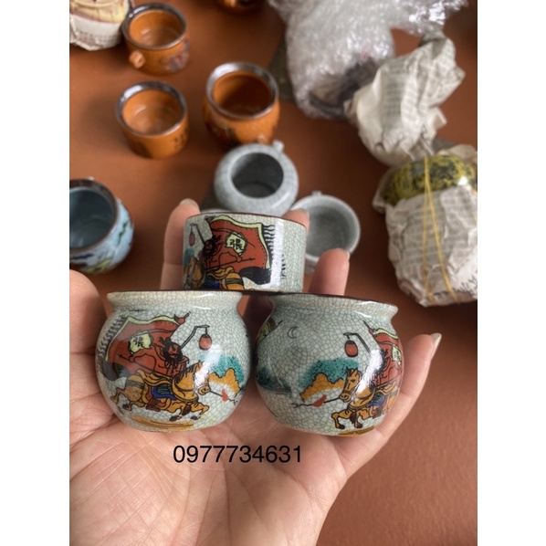 Cóng lồng chim chào mào, chích choè men rạn cao cấp hàng Trung Quốc kèm tai tre full cật Tàu