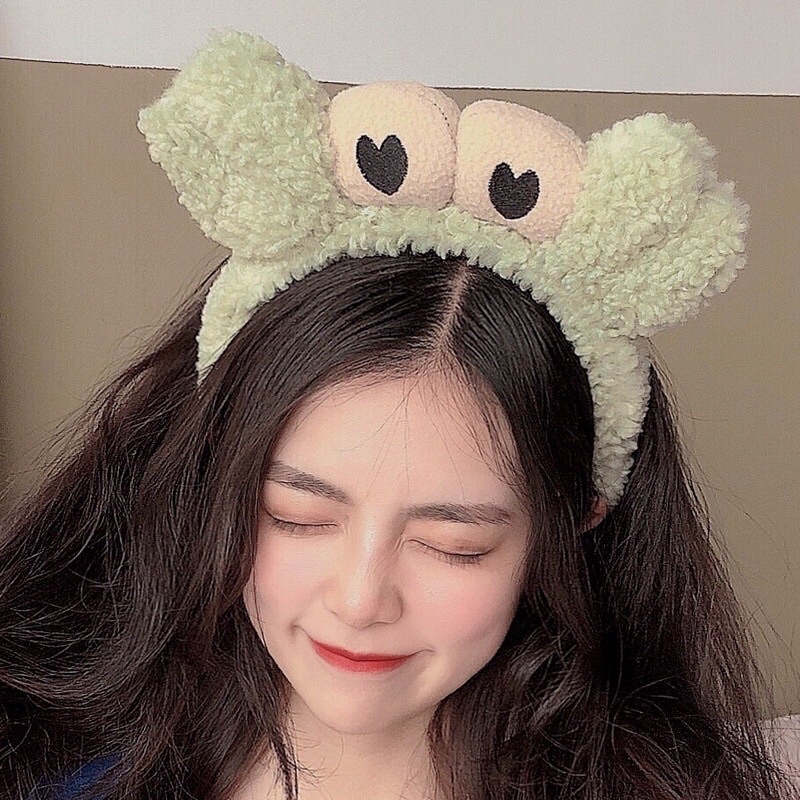 Bờm Cài Tóc Cua Mắt Lồi Nhiều Màu Xinh Xắn, Băng Đô Rửa Mặt Hình Cua phong cách Hàn Quốc