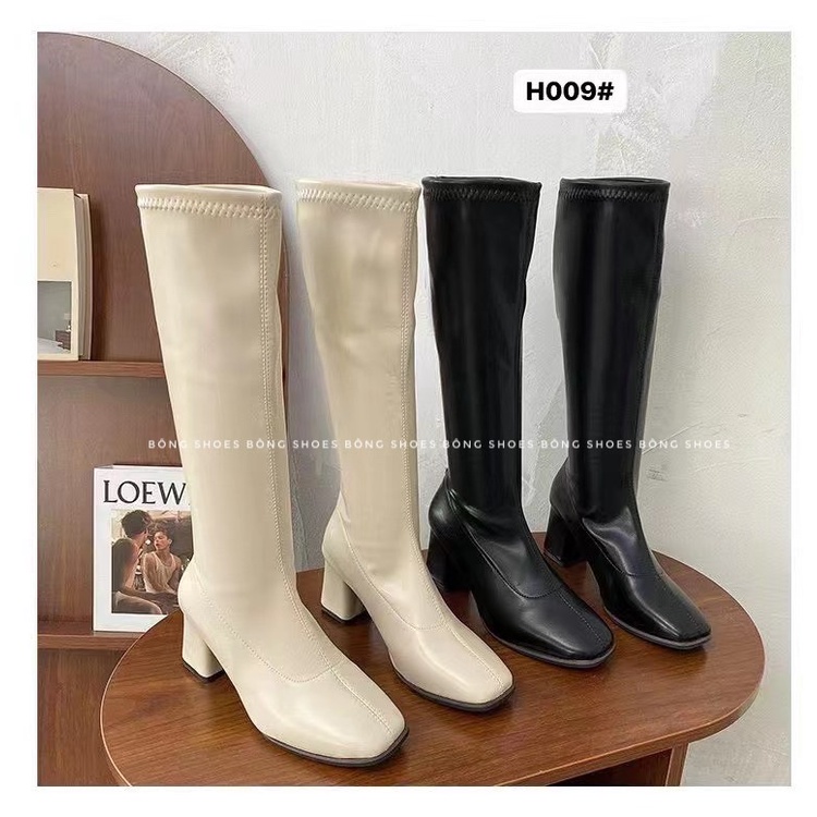 Bốt nữ, Boot đùi nữ da mềm lót nỉ bên trong, boot da cao 5 phân hàng Quảng Châu cao cấp