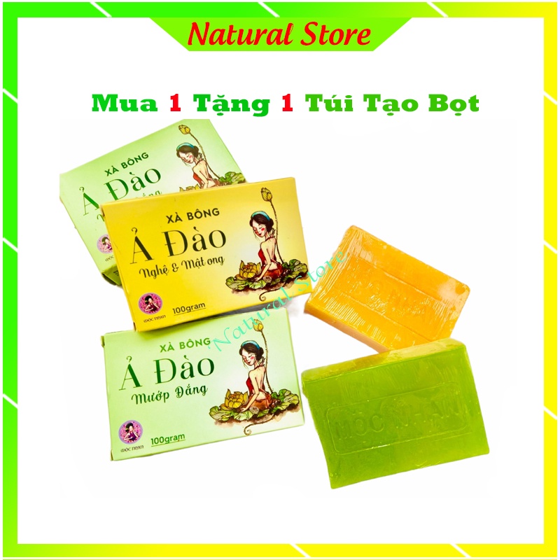 Xà Bông Nghệ Ả đào xà bông mướp đắng Mộc Nhan Natural ngừa thâm, trắng sáng, mát da Tiemxuongrong