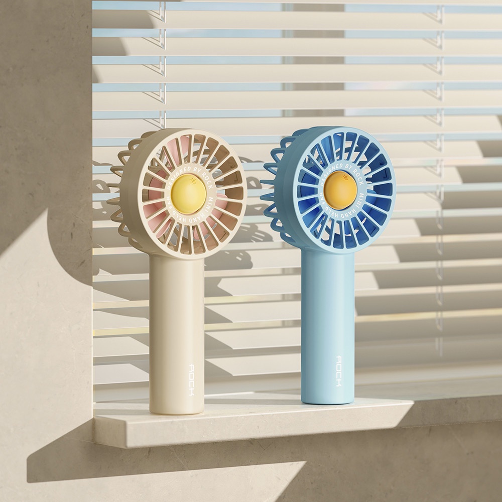 Quạt mini cầm tay sạc tích điện Rockspace tiện lợi, nhỏ gọn dung lượng pin 1800mAh - Hàng chính hãng bảo hành 12 tháng