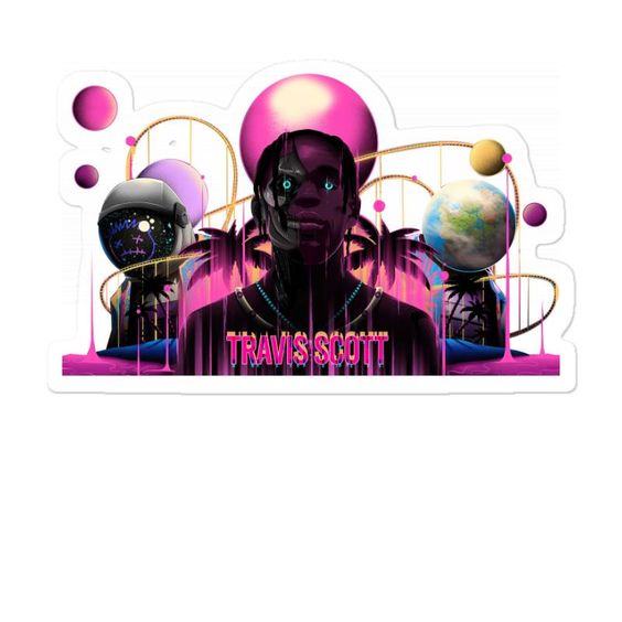 Set 28 Hình dán sticker TRAVIS SCOTT, hình dán hiphop, hình dán pvc chống nước