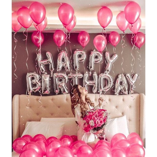 [Ảnh thật] Set trang trí sinh nhật tone hồng xinh xắn dễ thương TẶNG KÈM bơm bóng, keo dán tùy combo