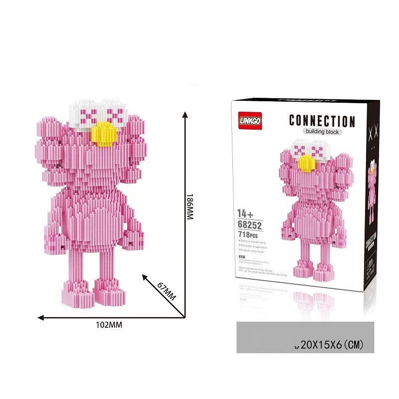 Đồ chơi lắp ráp lego mô hình kaws đủ màu dễ thương tặng kèm búa và dụng cụ tháo lắp