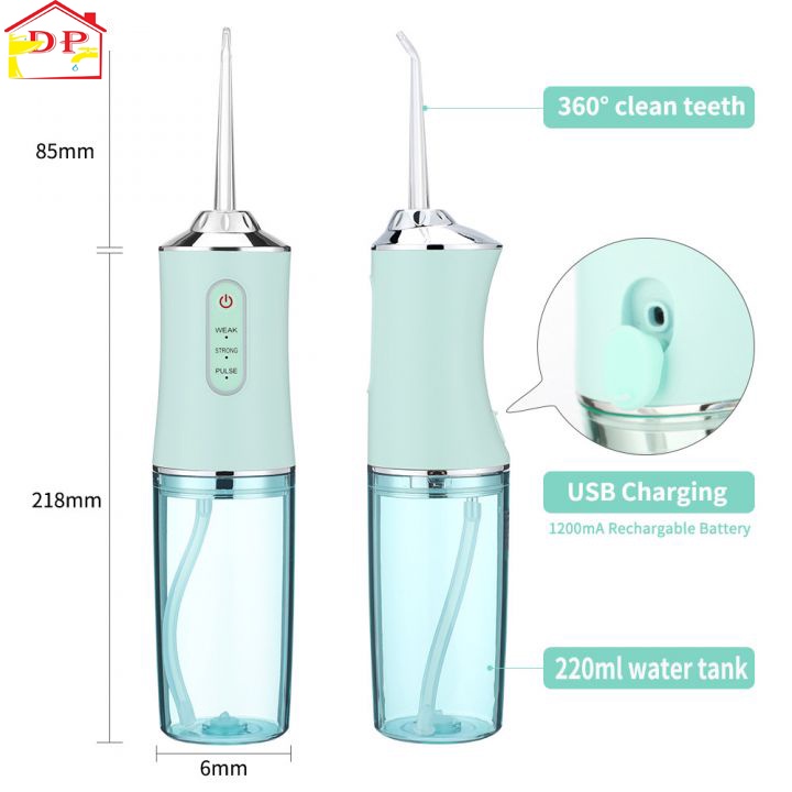 Máy tăm nước vệ sinh răng miệng siêu sạch cầm tay chính hãng theo công nghệ Châu Âu Oral Irrigator tặng kèm 4 đầu phun