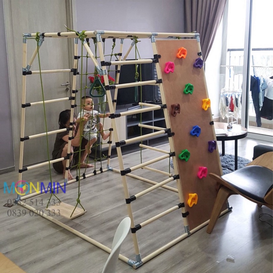 Xà đu đa năng Satech, khung vận động cho bé, hình hộp thang cân, bộ cao 1.35m: Trò chơi 1 3 4 5 6 7