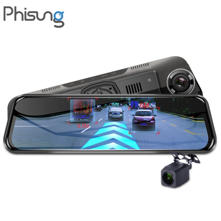 Camera hành trình gương cao cấp Phisung tích hợp 4G, Wifi, GPS, màn hình 10 inch: Mã sản phẩm H58