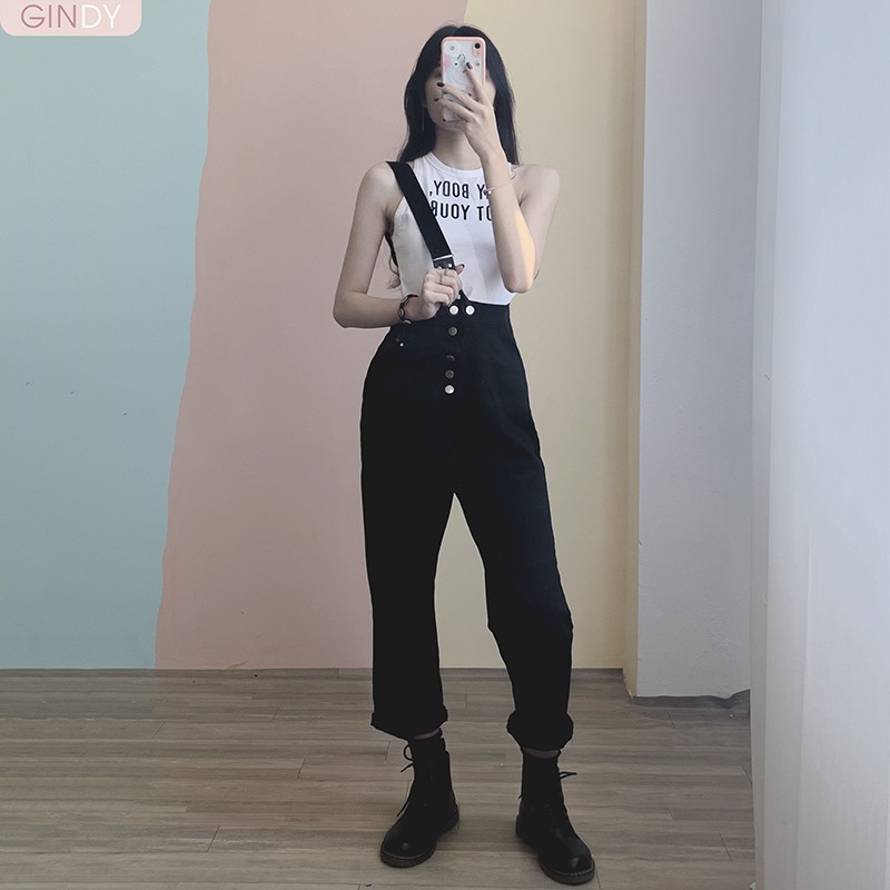 Yếm quần GINDY dáng baggy chất vải kaki dây chéo thời trang năng động Q20048 Q20009 | BigBuy360 - bigbuy360.vn