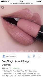 Son mini Giorgio Armani màu 102, 1,4gram