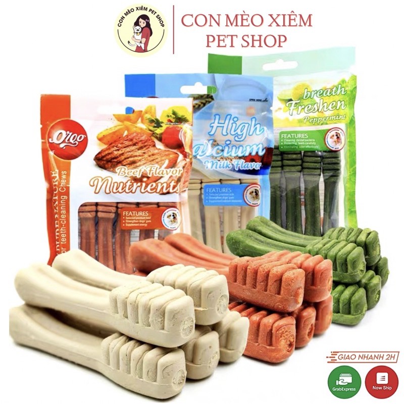 Xương gặm cho chó Orgo sạch răng thơm miệng vôi răng cún Con Mèo Xiêm