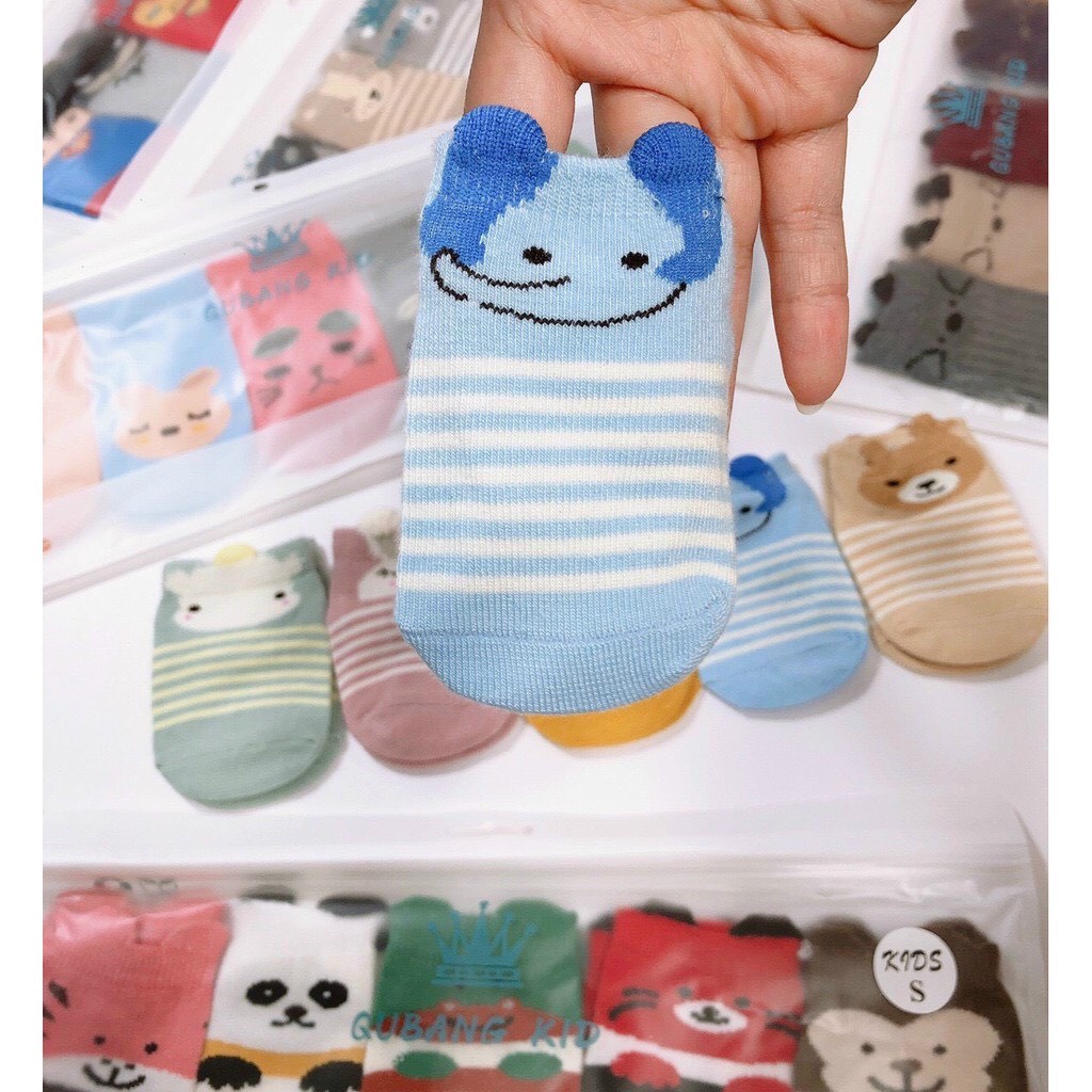 Tất Hàn cổ trung poly SBD Kids tai mèo có chống trượt cho bé Trai Gái