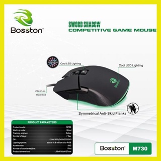 Chuột máy vi tính gaming led rgb có dây bosston m730 chuột pc laptop mouse chuyên game