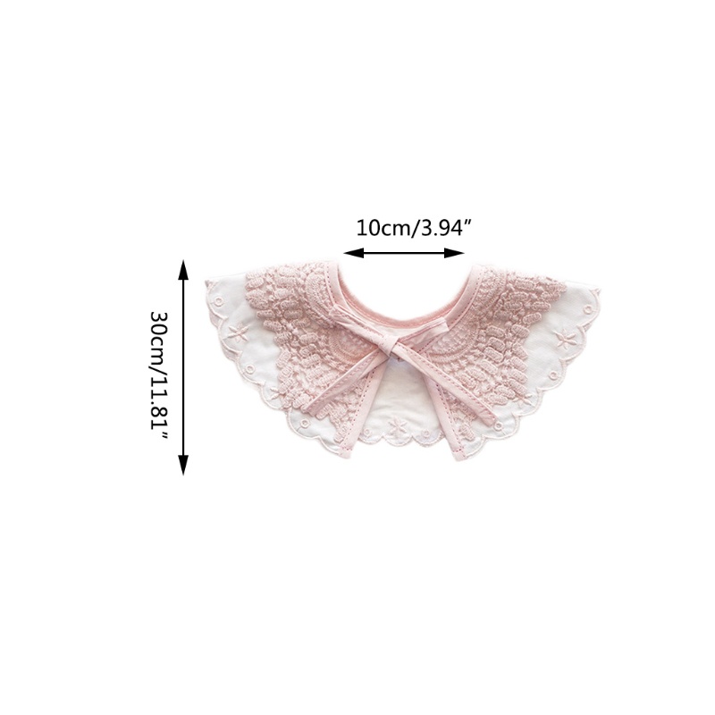 Khăn choàng cổ mini thêu ren thắt nơ xinh xắn cho bé gái tập đi