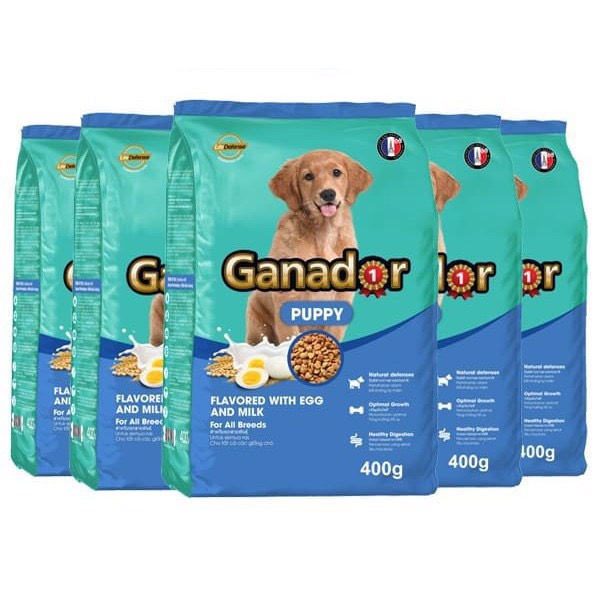 [Mã PET50K1 giảm 50K đơn 250K] Thức ăn hạt Ganador cho chó gói 400gram