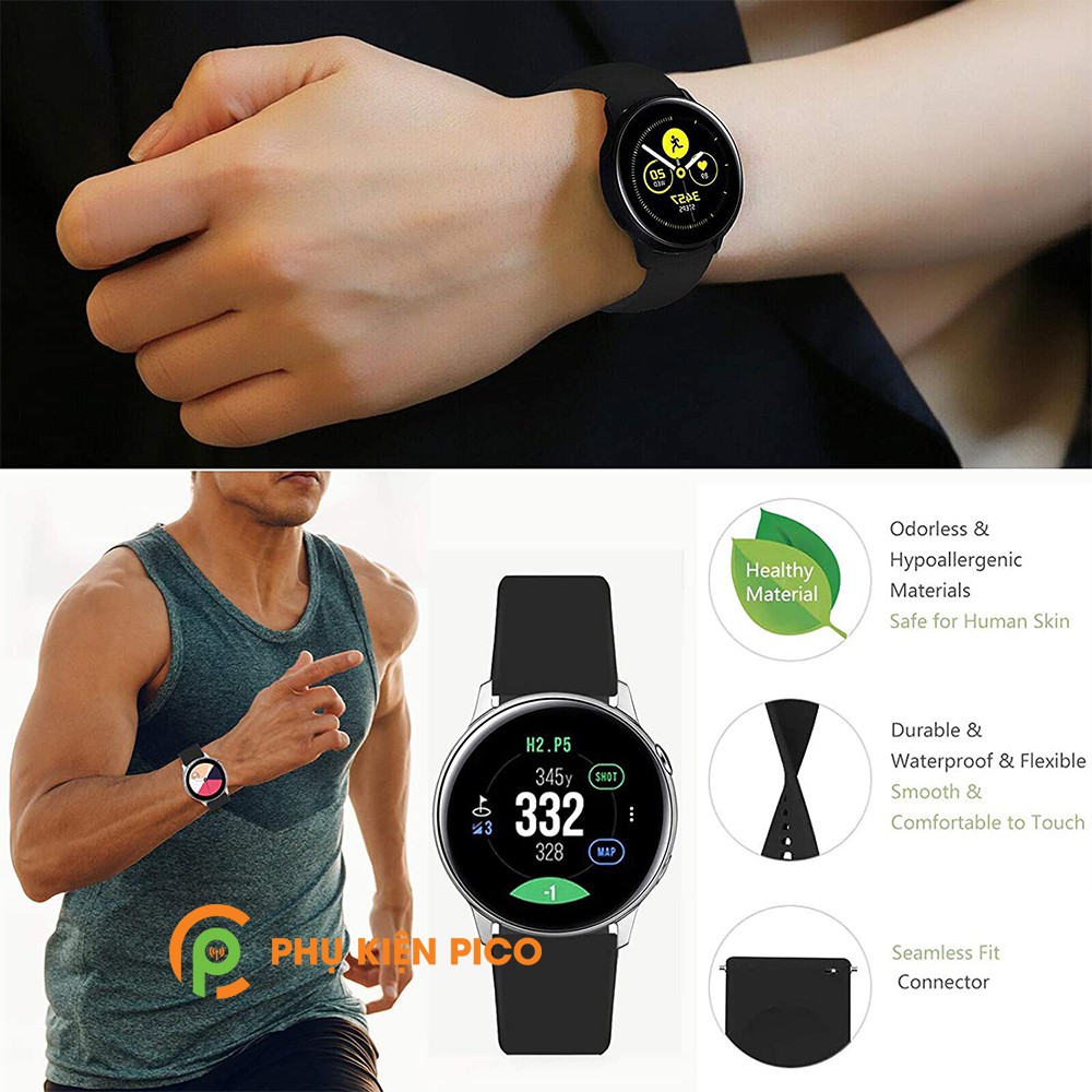 Dây silicon đồng hồ Samsung Galaxy Watch Active 2 bản 20mm màu đen size L