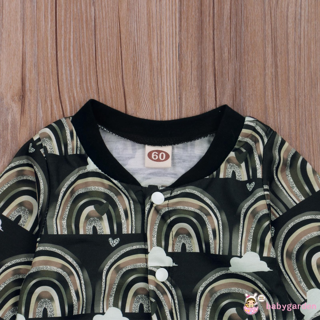 Áo liền quần dài tay cổ tròn dành cho trẻ sơ sinh 0-18 tháng