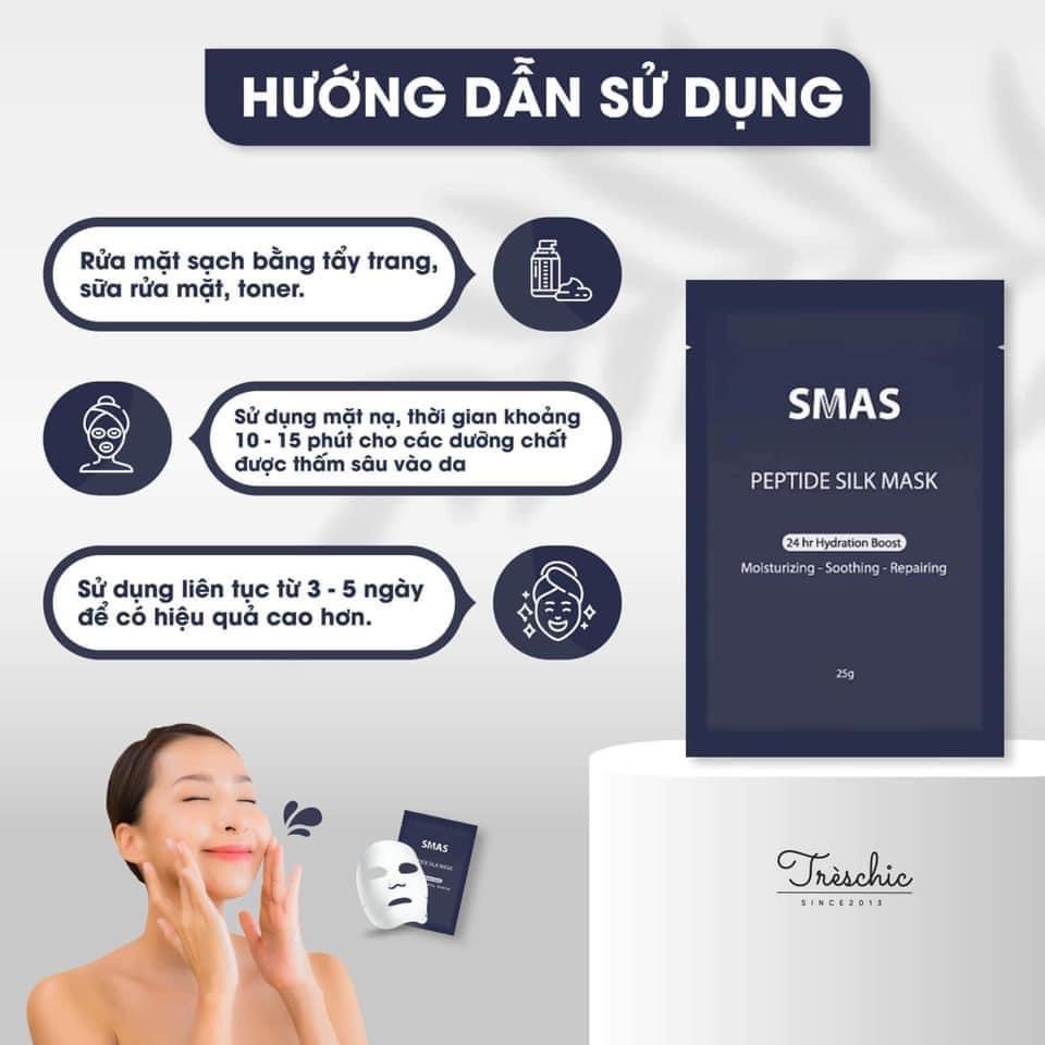 Mặt Nạ Smas Dưỡng Ẩm Phục Hồi Làm Dịu Da Tức Thì SMAS Peptide Silk Mask 25G Nhập Khẩu Chính Hãng | WebRaoVat - webraovat.net.vn