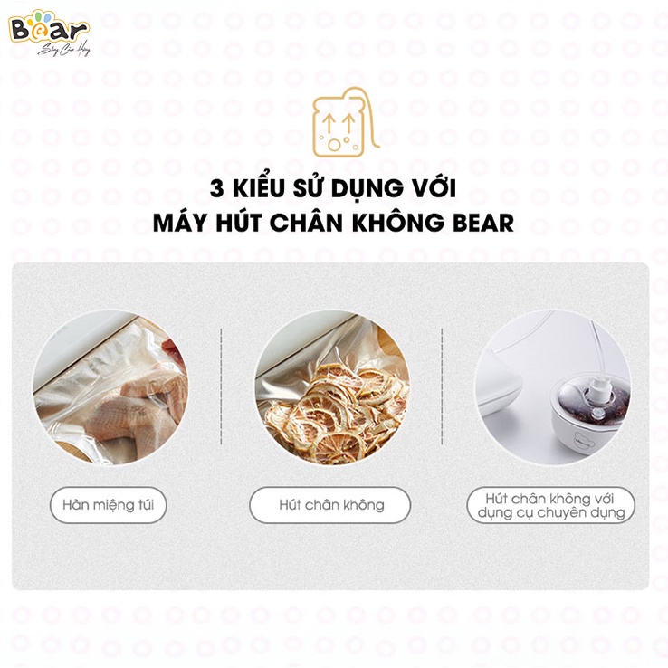 Máy Hút Chân Không Thực Phẩm Bear Hàn Miêng Túi Áp Suất Mạnh - VS-B01V1