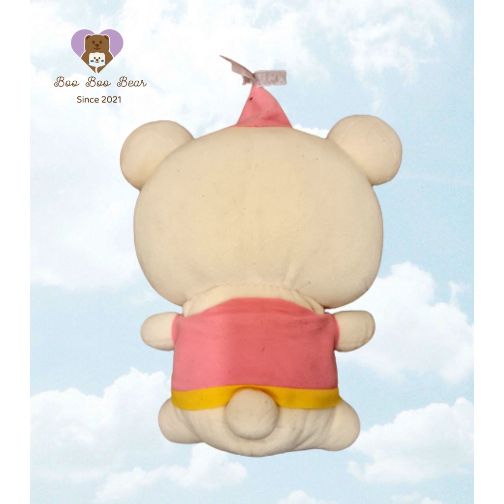 Gấu bông Rila Korilakkuma Rilakkuma mặc áo hồng mũ chóp hồng 25-30cm