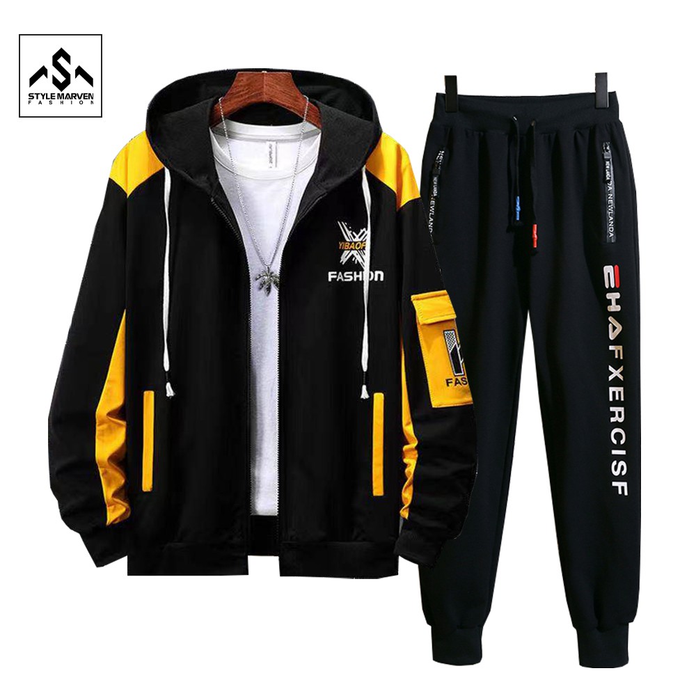 Bộ thể thao nam thu đông STYLE MARVEN áo khoác nhẹ FASHION kết hợp jogger nỉ bo gấu năng động - SET NAM 90000181