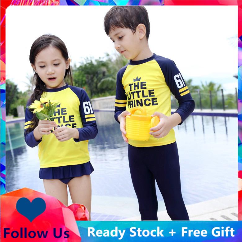 Bộ đồ bơi liền thân tay dài cho bé trai và bé gái 3-12 tuổi