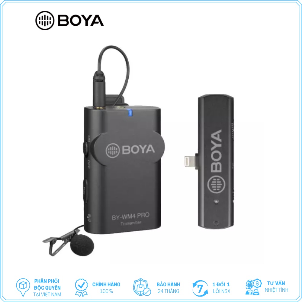 BOYA BY-WM4 PRO K3 - Bộ micro thu âm không dây cổng Lightning dành cho thiết bị iOS