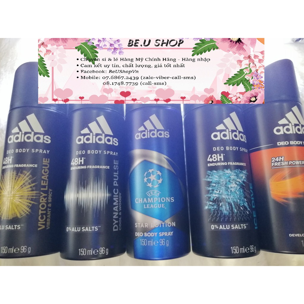 {Cam Kết Chính Hãng} Xịt Khử Mùi Adidas Với Các Hương Thơm Nam Tính - Xuất xứ PHÁP (96g - 150ml)