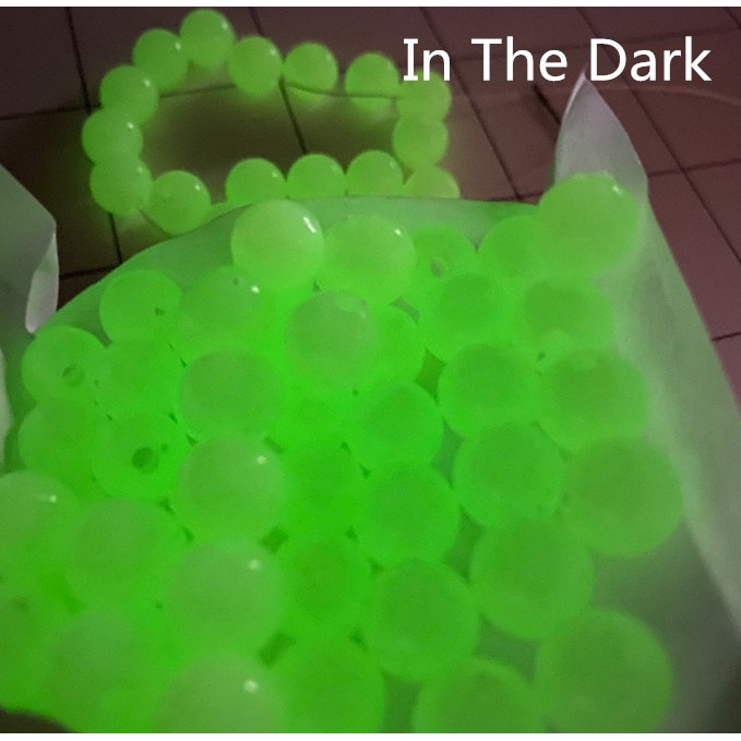 Hạt xâu làm trang sức hình tròn phát sáng trong tối 4/6/8/10/12/14/16mm