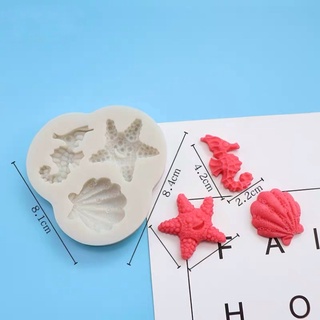 Khuôn silicone hình sinh vật biển đất sét