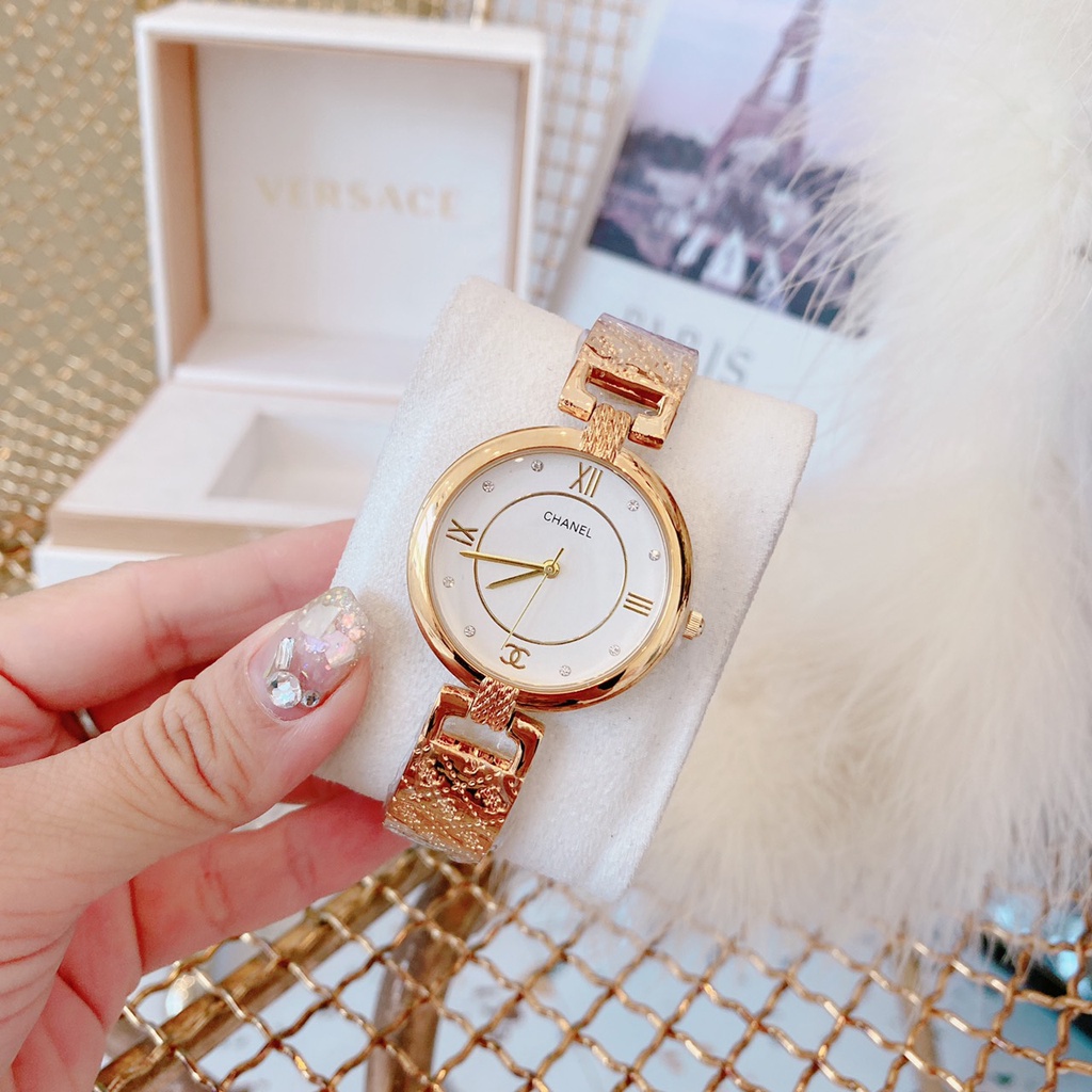 Đồng Hồ Nữ Đeo Tay Đẹp CHANEL Thời Trang Cao Cấp Dây Thép Đính Đá