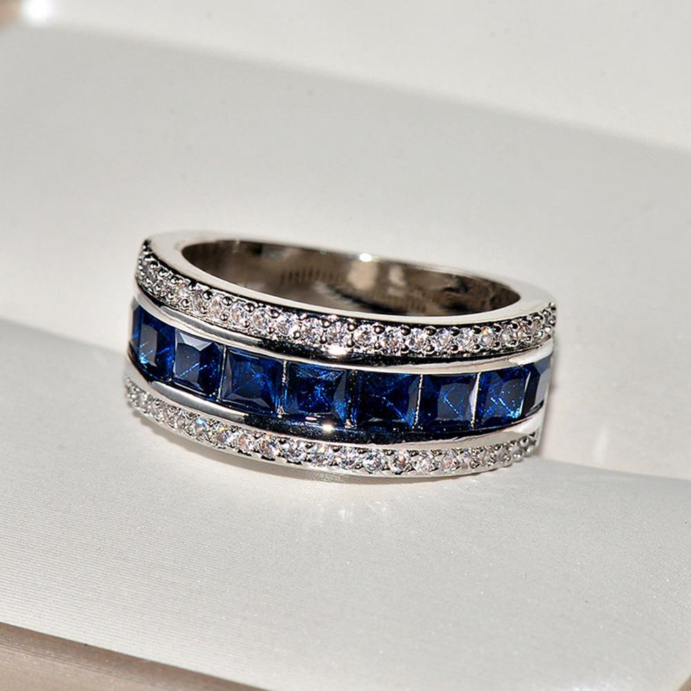Nhẫn Mạ BạC 925 ĐíNh Đá Sapphire Xanh Sang TrọNg