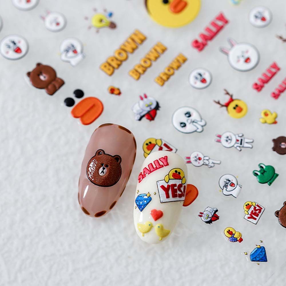 Stickerdán trang trí móng tay họa tiết hoạt hình dễ thương DIY