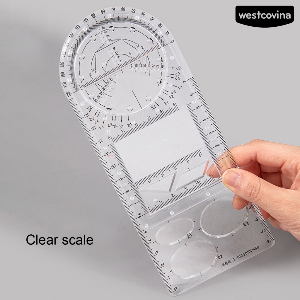 [Hot]✍Thước Vẽ Phác Thảo Chuyên Nghiệp Bằng Nhựa Trong Suốt Đa Năng