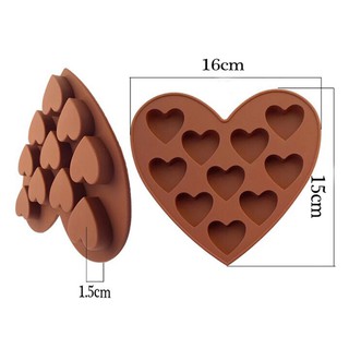 Khuôn Silicon Đổ Socola/Thạch/Đá/Kẹochipchip/Pudding Hình Trái Tim Lồng