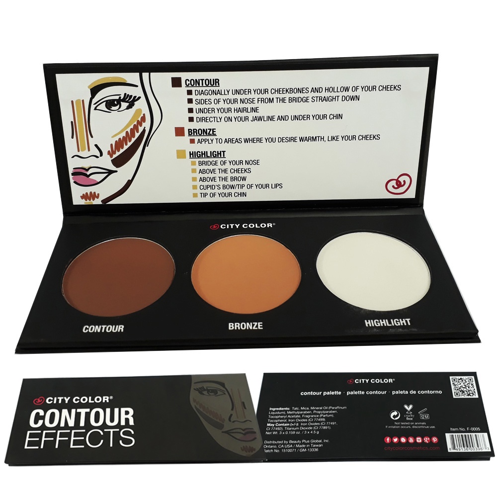 Phấn Tạo Khối City Color Contour Effects Palette 3 Ô