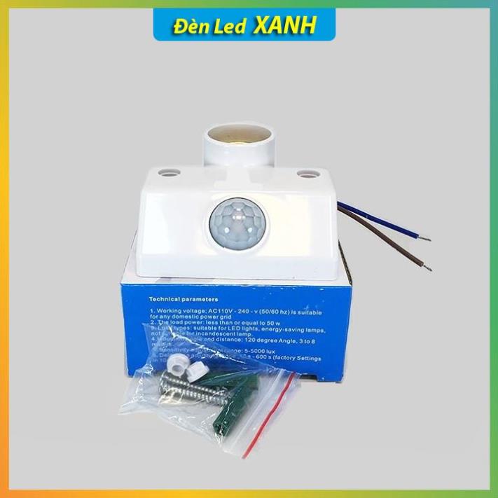 Đui Đèn Cảm Ứng Hồng Ngoại E27 Chất Đời Đầu, Đui Đèn Thông Minh Tự Động Bật Tắt E27.