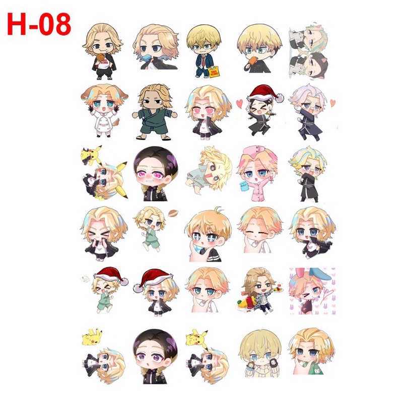 Sticker couple tokyo revengers 30-37 hình dán rindou haitani tachibana shuji hanma