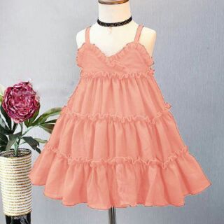 Đầm tầng 2 dây dành cho bé gái