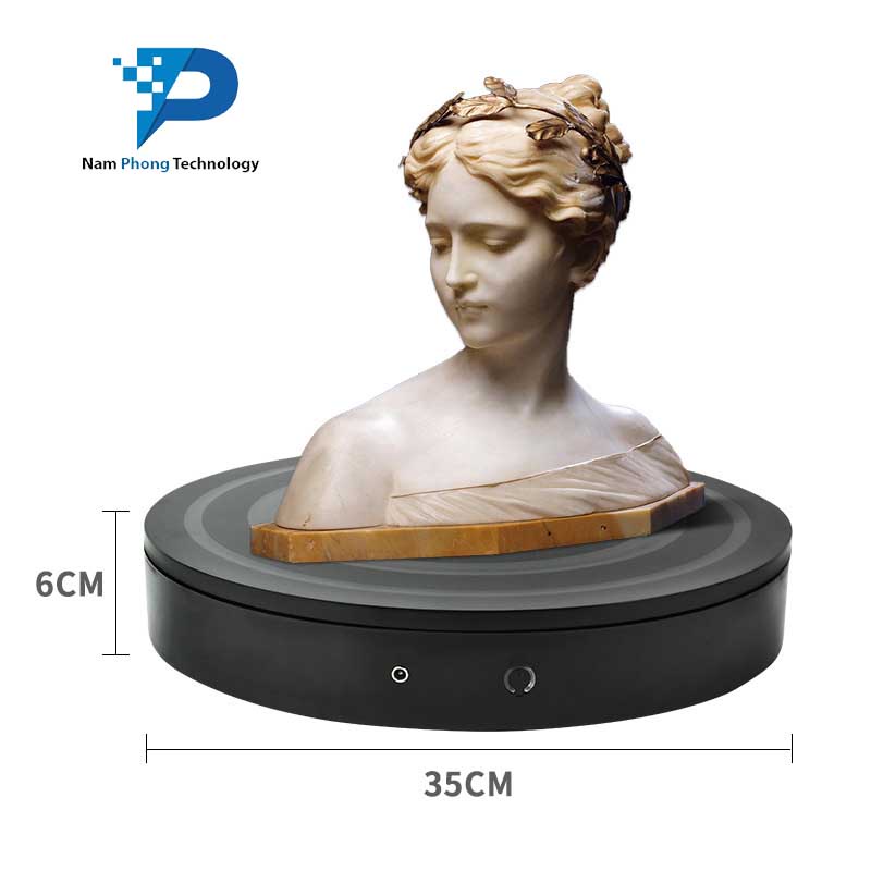 Bàn Xoay Trưng Bày Sản Phẩm DHA - Đế Xoay Chụp Ảnh Mô Hình, Phụ Kiện 360* Sz 35Cm - Chịu Tải &lt; 80Kg - NAMPHONGTECHNOLOGY