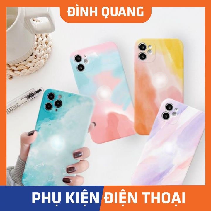 Ốp lưng - Ốp iphone cạnh vuông vân đá màu 6/6plus/6s/6splus/7/7plus/8/8plus/x/xr/xs/11/12/pro/max/plus/promax - ĐQ Store